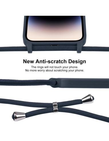 Cover iPhone 17 Pro Silicone Nero Midnight Blu | Melacompro