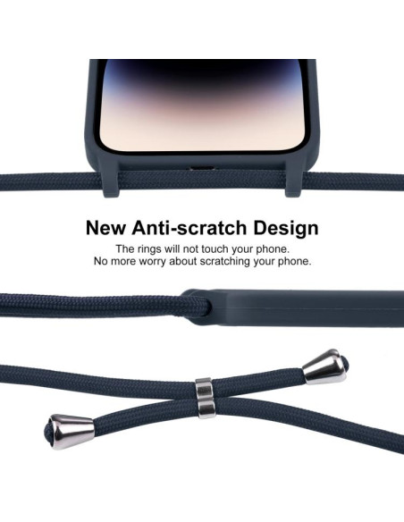 Cover iPhone 17 Pro Silicone Nero Midnight Blu | Melacompro