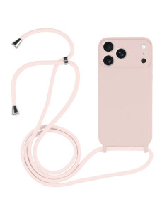 Cover iPhone 17 Pro Silicone Liquido Nero con Laccio