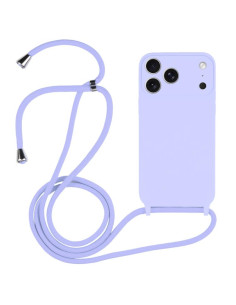 Cover iPhone 17 Pro Silicone Liquido Nero con Laccio