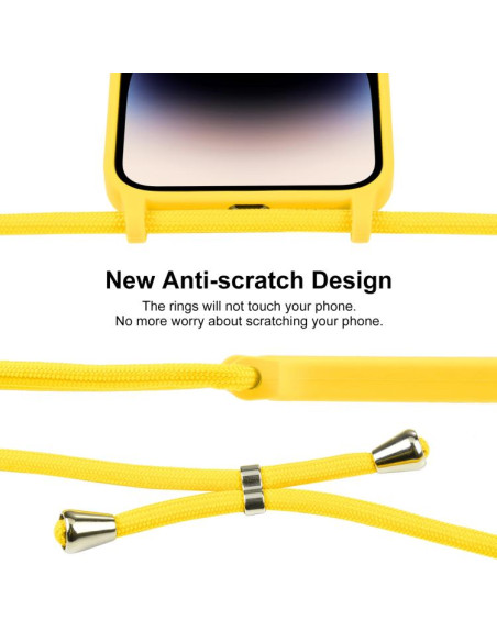 Cover iPhone 17 Pro Silicone Nero Giallo | Melacompro