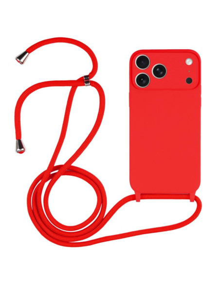 Cover iPhone 17 Pro Silicone Nero Rosso | Melacompro
