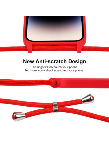 Cover iPhone 17 Pro Silicone Nero Rosso | Melacompro