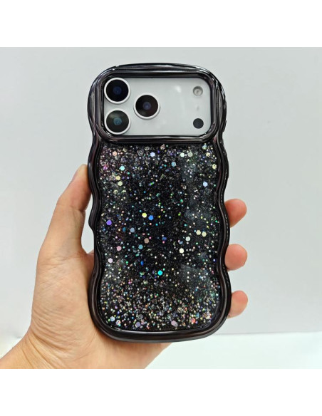 Cover iPhone 17 Pro Glitter Nero | Melacompro