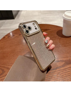 Cover iPhone 17 Pro TPU Glitterato Diamante Nero Oro