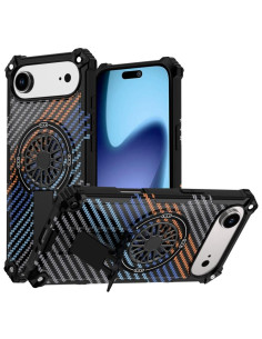 Cover iPhone Air Mimetico Fibra di Carbonio con Kickstand