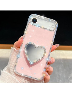 Cover iPhone Air Cuore Glitterato Specchio Rosa Light Rosa