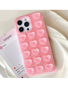 Cover iPhone Air Cuore Glitterato Rosa con Ventose