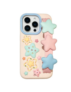 Cover iPhone 17 Pro TPU Stelle 3D con Cinturino