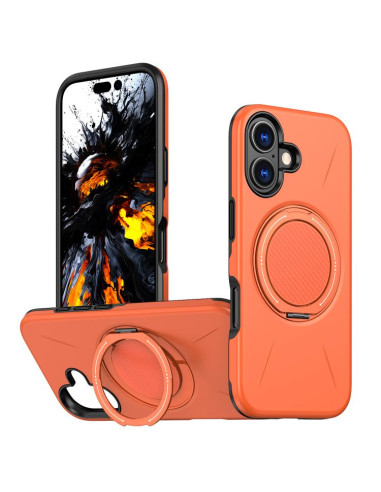 Cover iPhone 16 PC TPU MagSafe Rosa Arancione | Melacompro