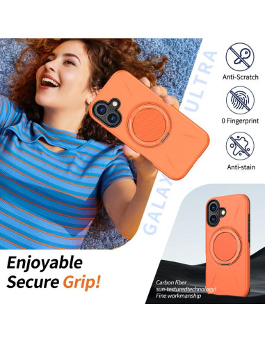 Cover iPhone 16 PC TPU MagSafe Rosa Arancione | Melacompro