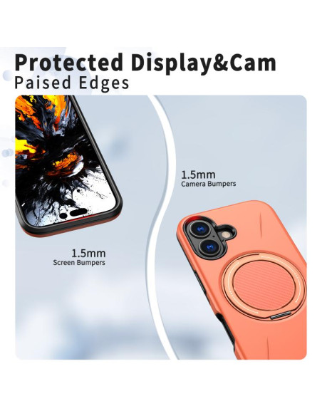 Cover iPhone 16 PC TPU MagSafe Rosa Arancione | Melacompro