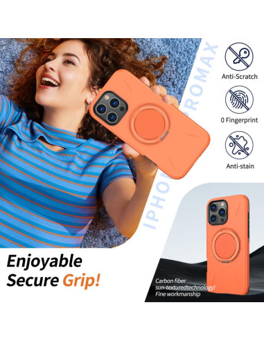 Cover iPhone 16 Pro TPU PC Nero Arancione | Melacompro