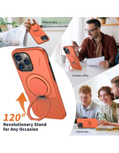 Cover iPhone 16 Pro TPU PC Nero Arancione | Melacompro