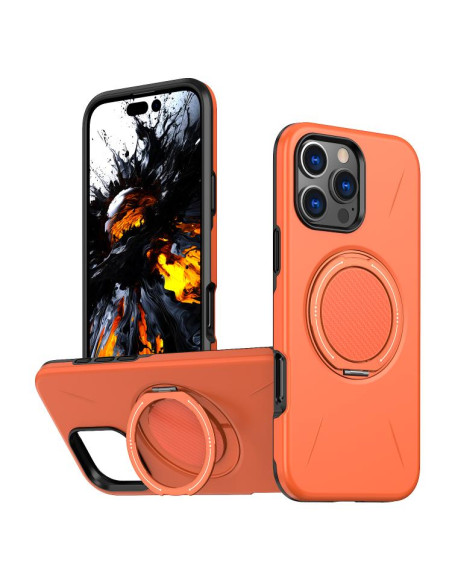Cover iPhone 16 Pro Max Pelle Magnetica Arancione | Melacompro