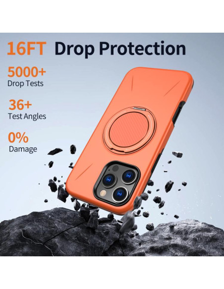 Cover iPhone 16 Pro Max Pelle Magnetica Arancione | Melacompro