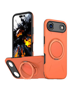 Cover iPhone Air PC + PU Denim Blu Scuro MagSafe Arancione