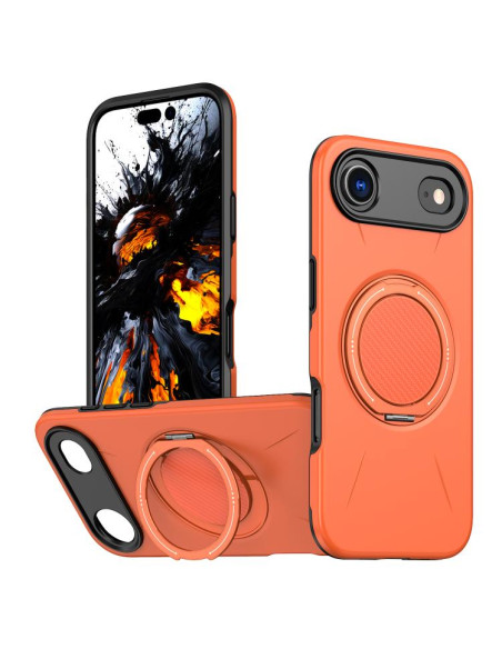 Cover iPhone Air Denim MagSafe Blu Scuro Arancione | Melacompro