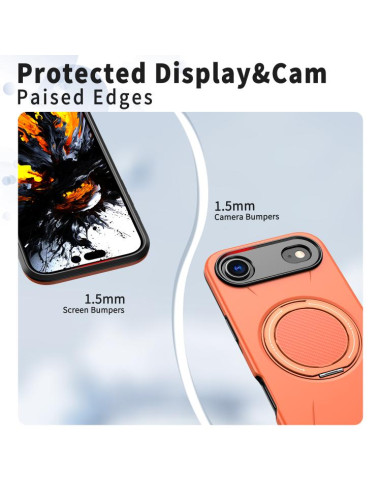 Cover iPhone Air Denim MagSafe Blu Scuro Arancione | Melacompro