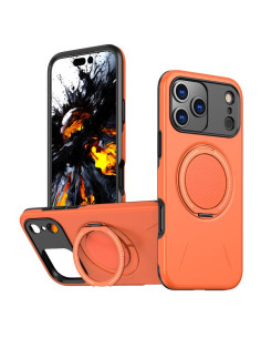 Cover iPhone 17 Pro Denim PC + PU Blu Blu Navy Arancione