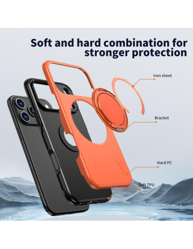 Cover iPhone 17 Pro Denim Blu Blu Navy Arancione | Melacompro