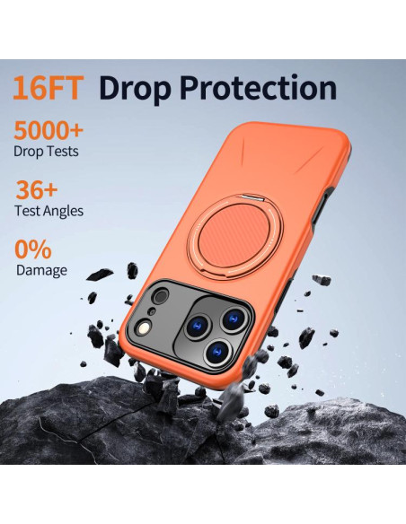 Cover iPhone 17 Pro Max Denim Blu Scuro Arancione | Melacompro