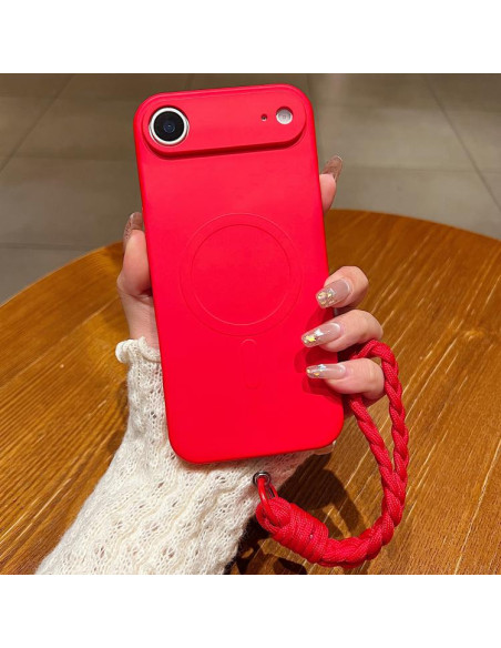 Cover iPhone Air Silicone Nero Magnetica Rosso | Melacompro