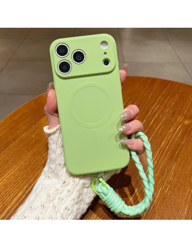 Cover iPhone 17 Pro Silicone Nero Matcha Verde | Melacompro