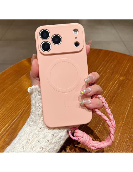 Cover iPhone 17 Pro Silicone Nero Rosa | Melacompro