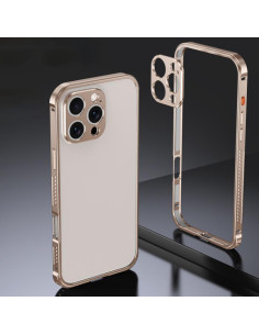 Cover iPhone 16 Pro Max Metallo Antiurto Arancione Oro