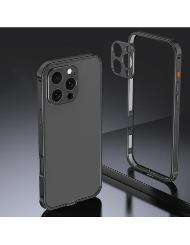 Cover iPhone 16 Pro Armor Metallo Arancione Nero | Melacompro