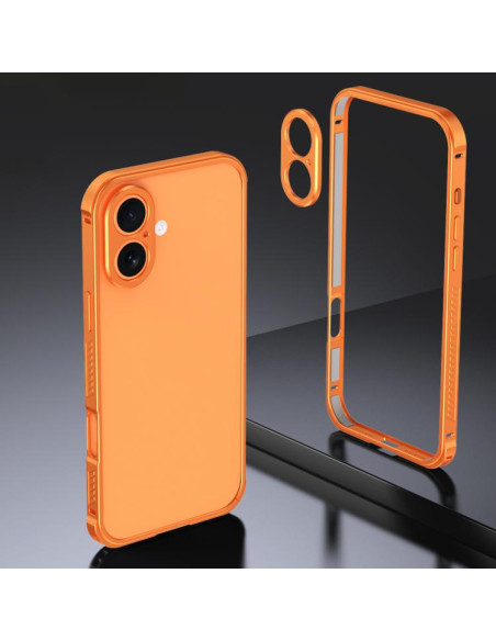 Cover iPhone 16 Metallo Antiurto Arancione | Melacompro