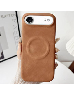 Cover iPhone Air PC + PU Denim Blu Scuro MagSafe Giallo