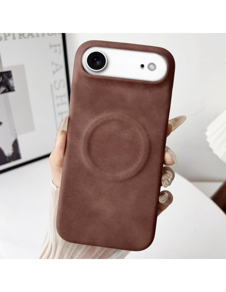 Cover iPhone Air Denim MagSafe Blu Scuro Marrone | Melacompro