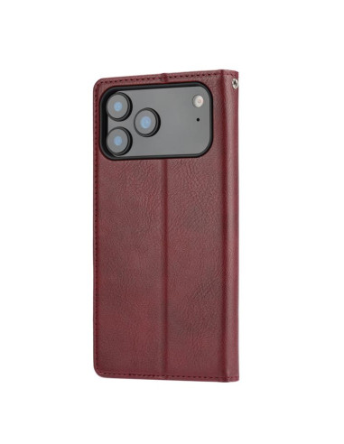 Cover iPhone 17 Pro Max Pelle Nero Wine Rosso | Melacompro