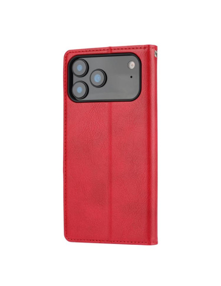 Cover iPhone 17 Pro Pelle Nero Rosso | Melacompro