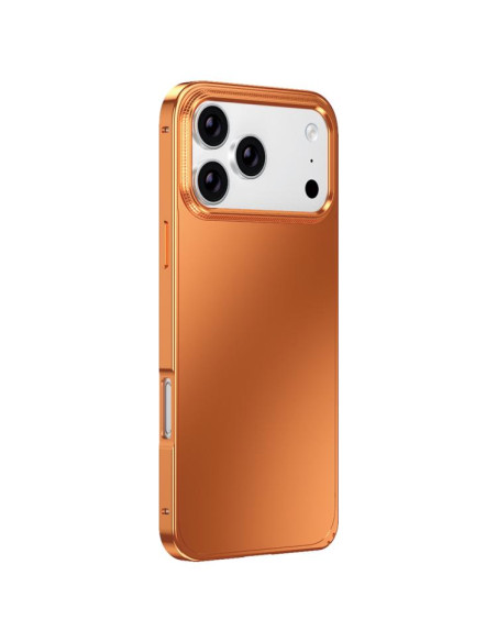 Cover iPhone 17 Pro Max Metallo Argento Arancione | Melacompro