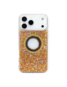 Cover iPhone 17 Pro Max TPU Glitterato Specchio Oro