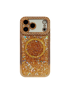 Cover iPhone 17 Pro Max TPU Glitterato Specchio Oro