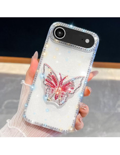 Cover iPhone Air Farfalla Glitterata Rosa Chiaro