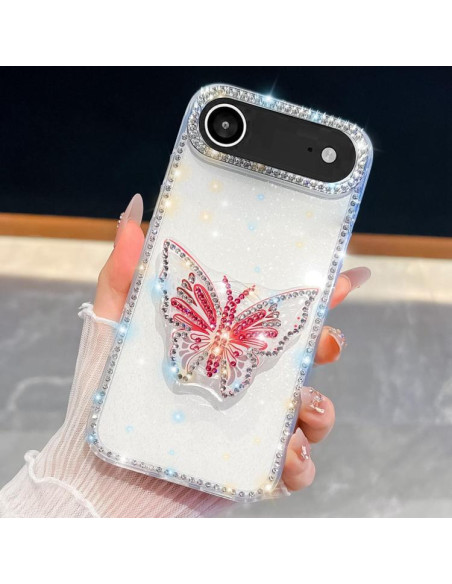 Cover iPhone Air Farfalla Glitterata Rosa | Melacompro