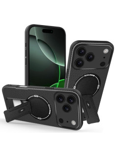 Cover iPhone 17 Pro Fibra di Carbonio MagSafe Nero