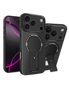 Cover iPhone 17 Pro Max MagSafe Fibra di Carbonio Nero