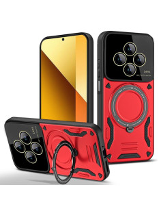 Cover Redmi 14C PC + TPU Bianca MagSafe Rosso