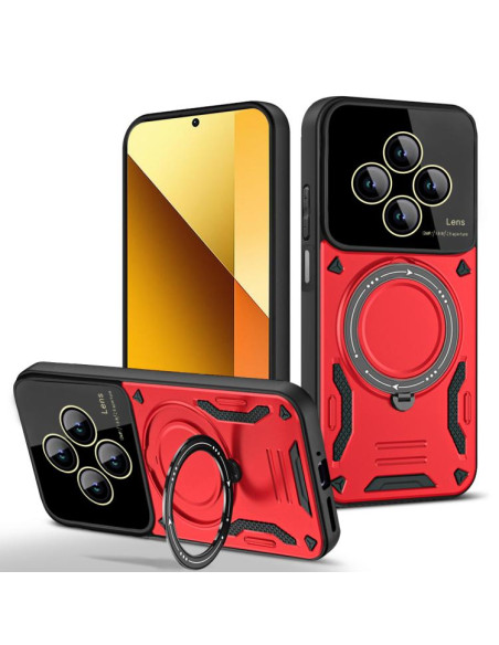 Cover Redmi 14C MagSafe PC TPU Bianca Rosso | Melacompro