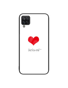 Cover Galaxy A12 Vetro Dipinto Cuore Rosso Colorful