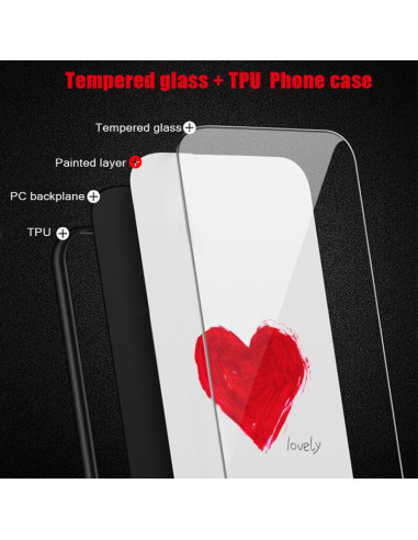 Cover Galaxy A12 Vetro Dipinto Cuore Colorful | Melacompro