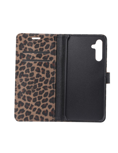 Cover Galaxy A54 5G Pelle Leopardato Marrone | Melacompro