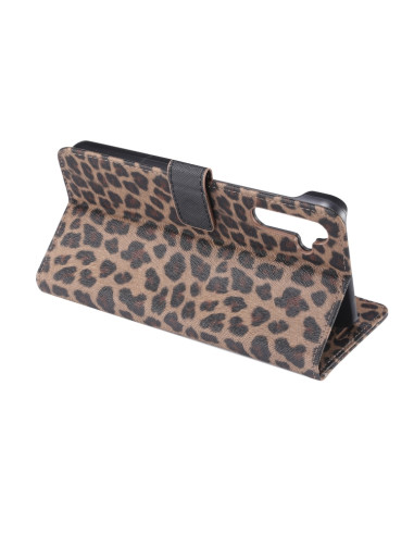 Cover Galaxy A54 5G Pelle Leopardato Marrone | Melacompro