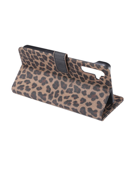Cover Galaxy A54 5G Pelle Leopardato Marrone | Melacompro